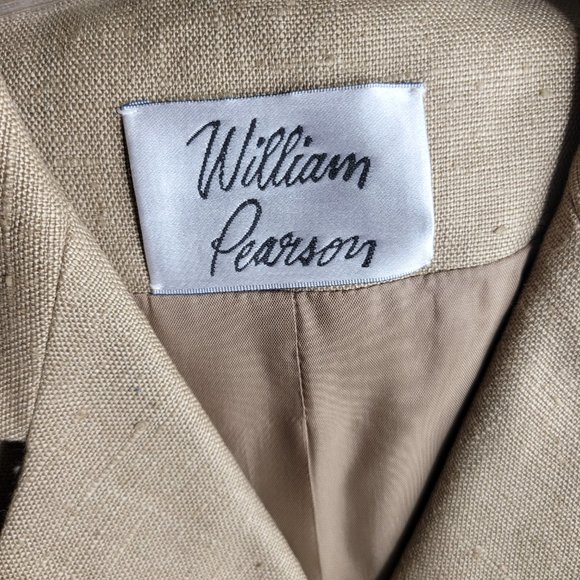 William Pearson New with Tags Vintage 2 Piece Taupe Linen Suit Blazer Skirt 14 - Picture 10 of 11